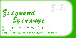 zsigmond sziranyi business card