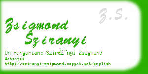 zsigmond sziranyi business card